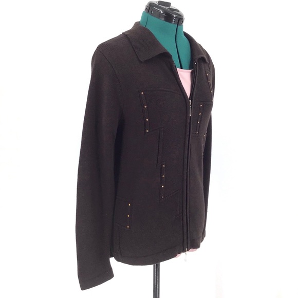 Variations Brown Cardigan with Rhinestones, Small - Picture 8 of 16